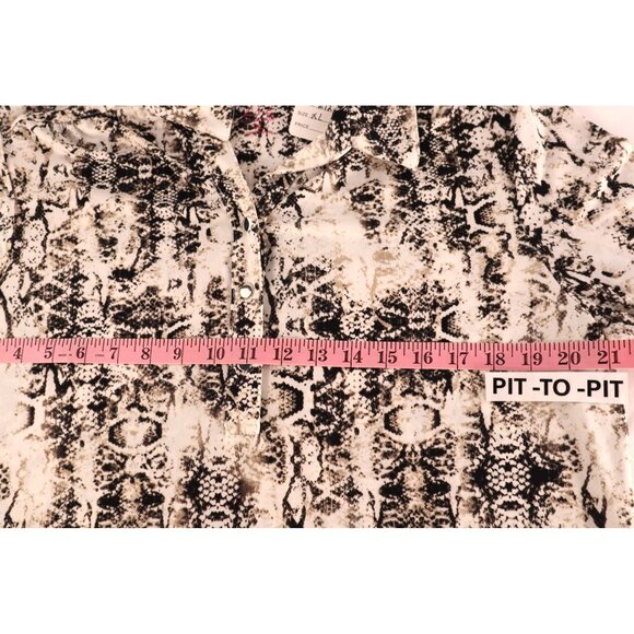 212 Collection Women's Animal Print Button-Up Shirt Size X Large - Picture 7 of 12